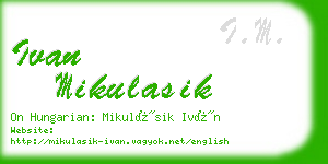 ivan mikulasik business card